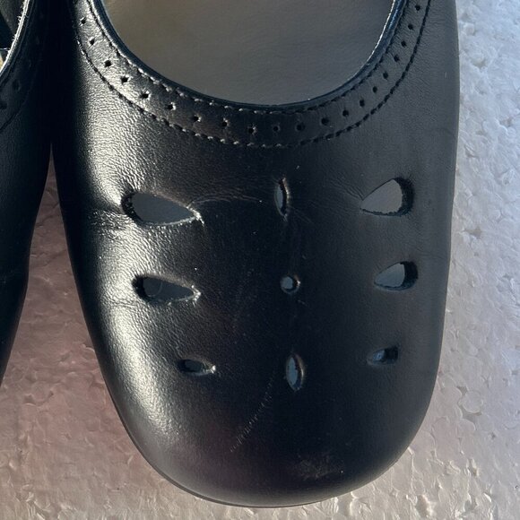 Worthington SZ 7.5 Natalie Black Leather Ballet Flats Classic Wardrobe Staple - Picture 5 of 9